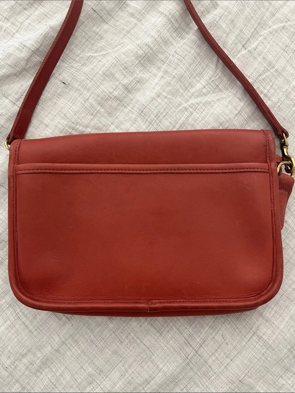 Vintage Coach 9755 Penny Pocket Purse in brick red glove tanned leather - Picture 4 of 15